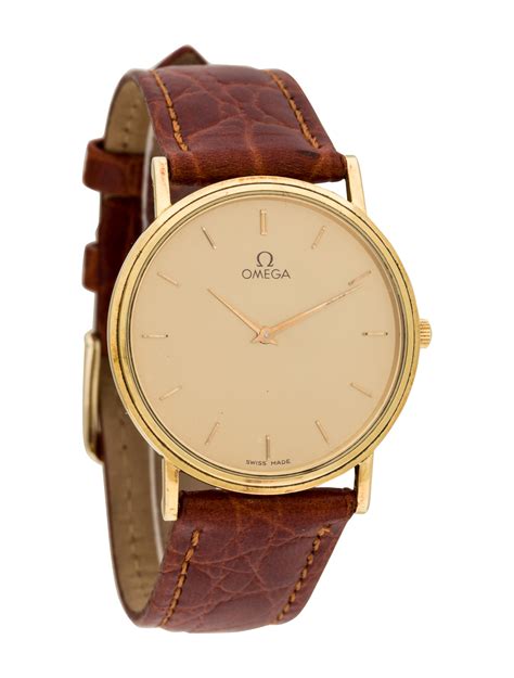 omega deville ladies watch leather strap|omega de ville watch value.